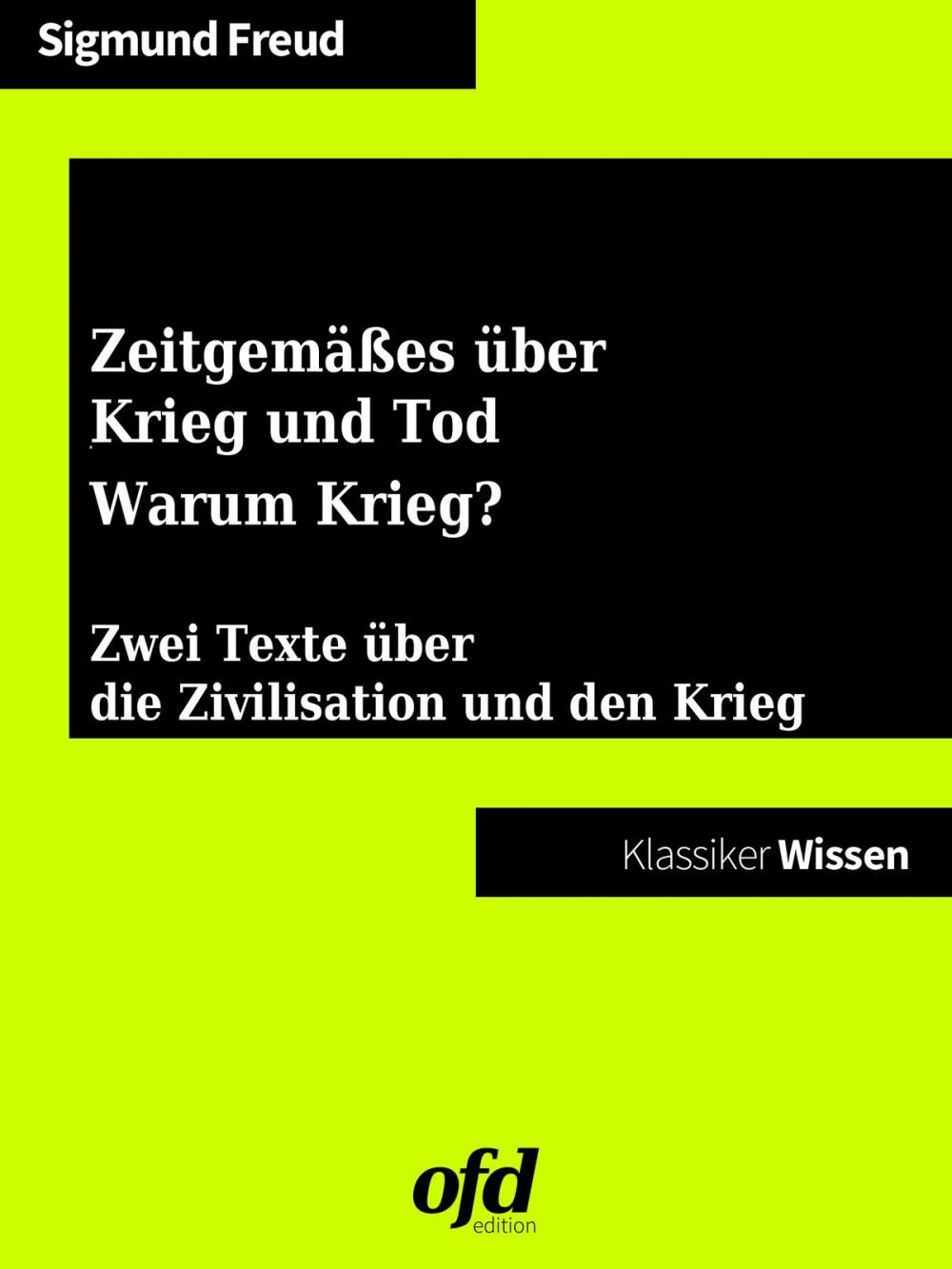 Big bigCover of Zeitgemäßes über Krieg und Tod - Warum Krieg?