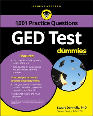Cover of the book 1,001 GED Practice Questions For Dummies by David Wright
