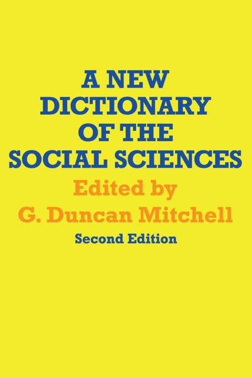 Cover of the book A New Dictionary of the Social Sciences by , Taylor and Francis