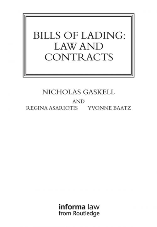 Cover of the book Bills of Lading 2e by Nicholas Gaskell, Taylor and Francis