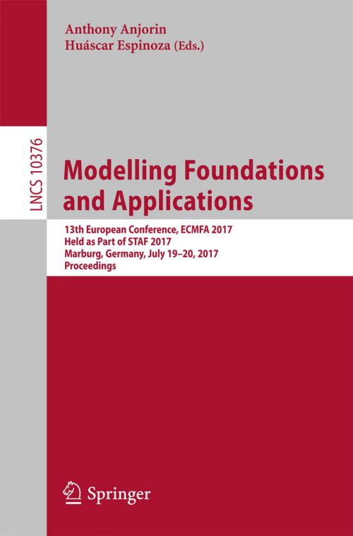 Cover of the book Modelling Foundations and Applications by , Springer International Publishing