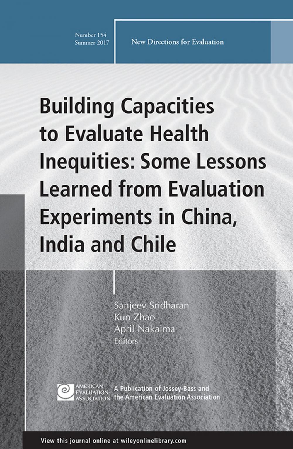 Big bigCover of Building Capacities to Evaluate Health Inequities: Some Lessons Learned from Evaluation Experiments in China, India and Chile