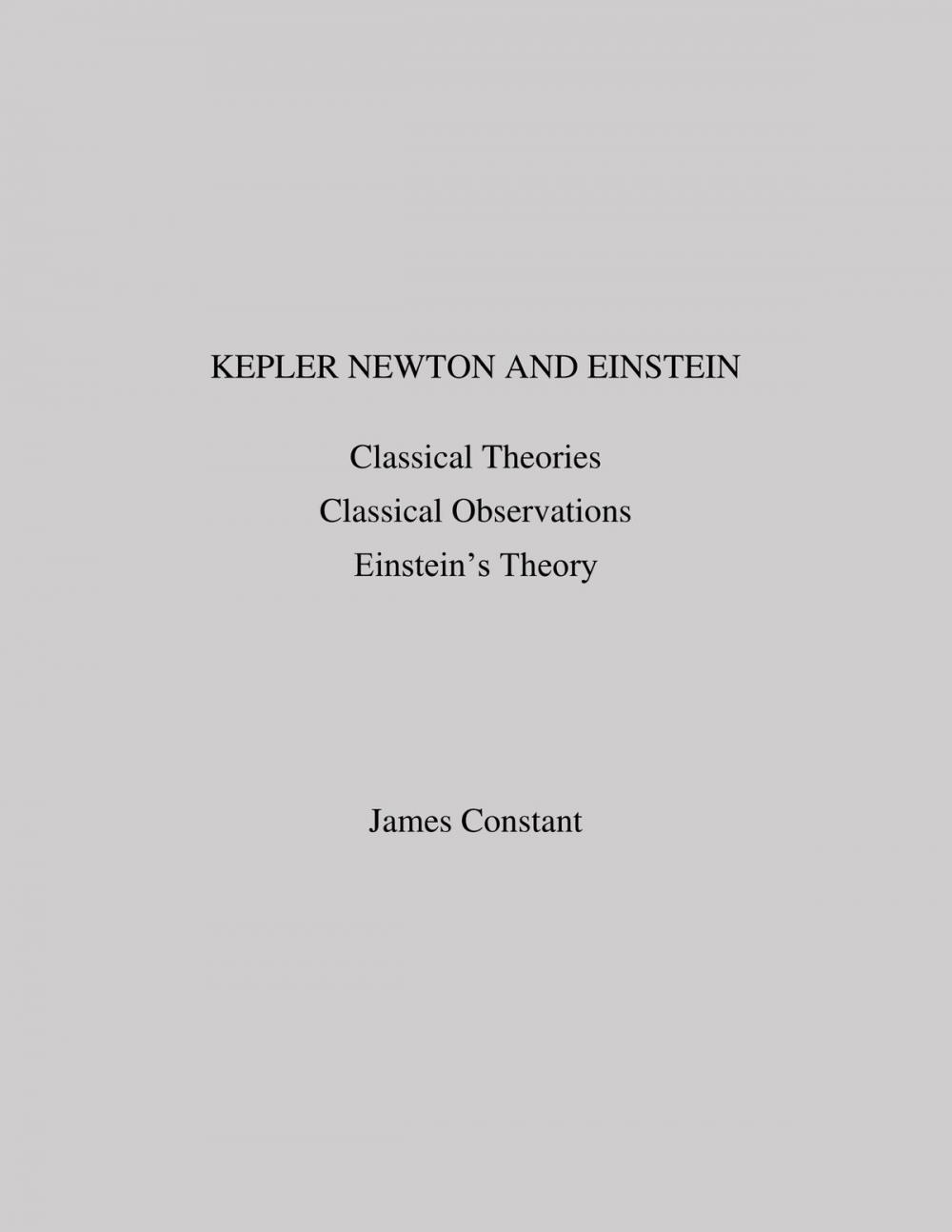 Big bigCover of Kepler Newton and Einstein