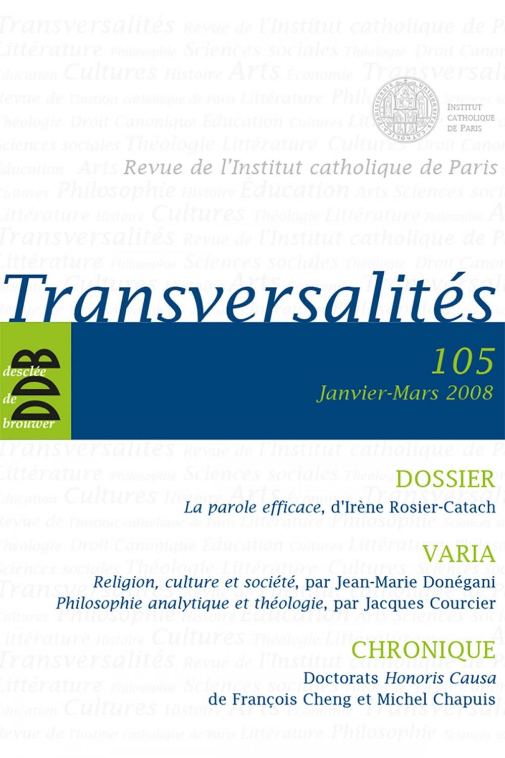 Big bigCover of Transversalités n°105