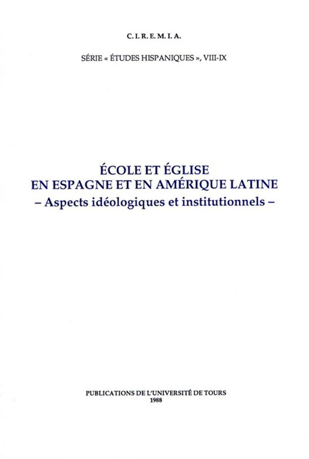 Big bigCover of École et Église en Espagne et en Amérique Latine