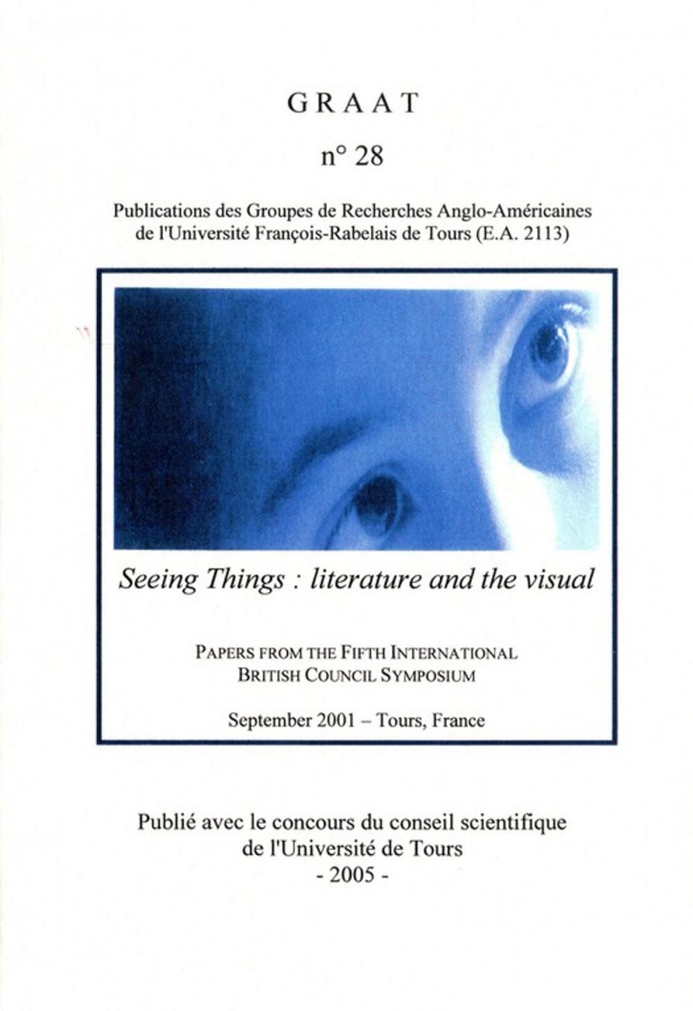 Big bigCover of Seeing Things: literature and the visual