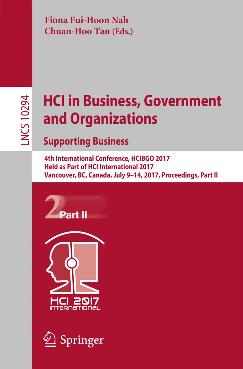 Big bigCover of HCI in Business, Government and Organizations. Supporting Business
