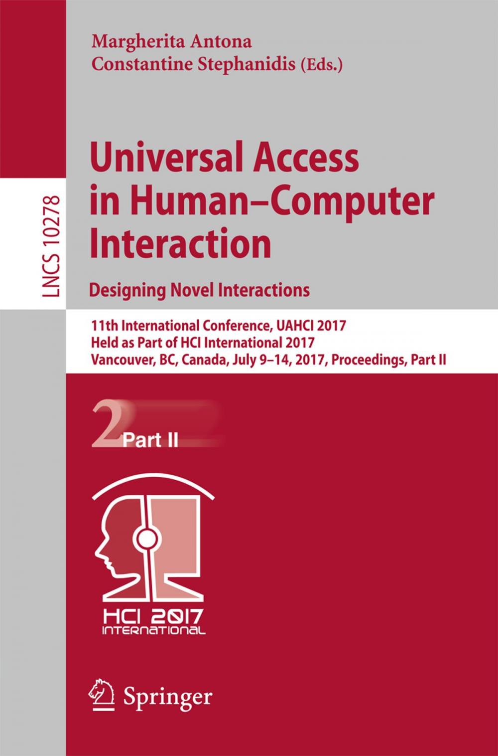 Big bigCover of Universal Access in Human–Computer Interaction. Designing Novel Interactions