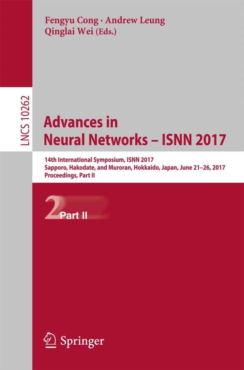 Big bigCover of Advances in Neural Networks - ISNN 2017