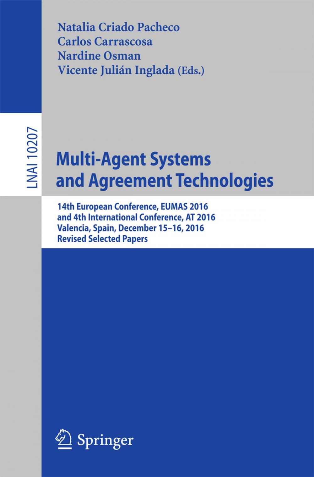 Big bigCover of Multi-Agent Systems and Agreement Technologies