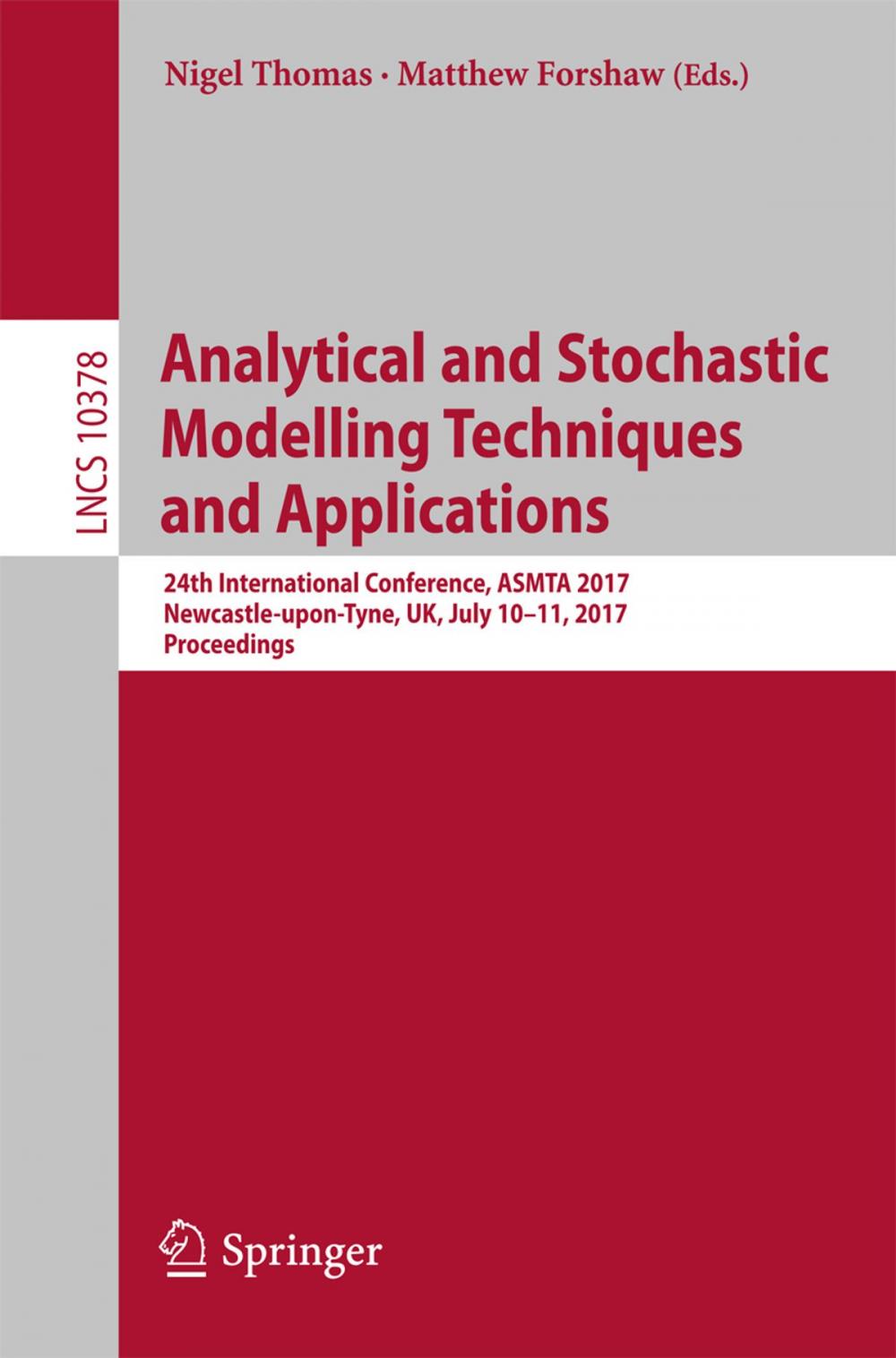 Big bigCover of Analytical and Stochastic Modelling Techniques and Applications