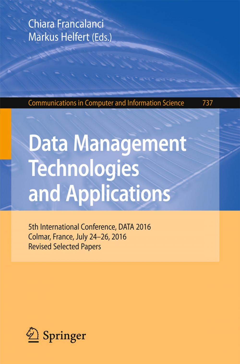 Big bigCover of Data Management Technologies and Applications