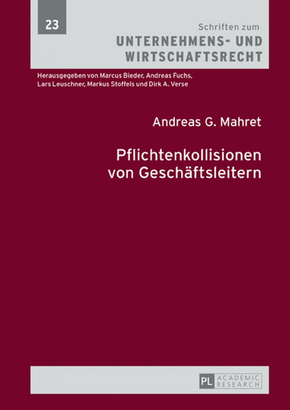 Big bigCover of Pflichtenkollisionen von Geschaeftsleitern