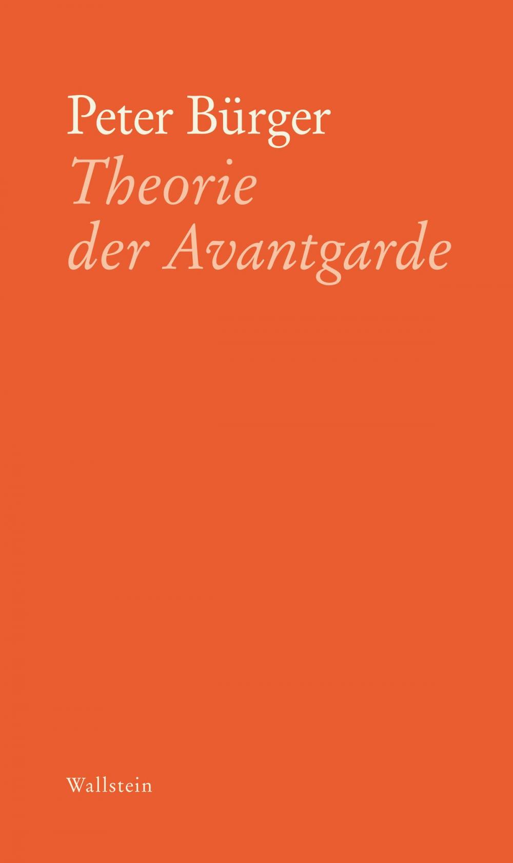 Big bigCover of Theorie der Avantgarde