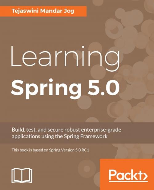 Cover of the book Learning Spring 5.0 by Tejaswini Mandar Jog, Packt Publishing