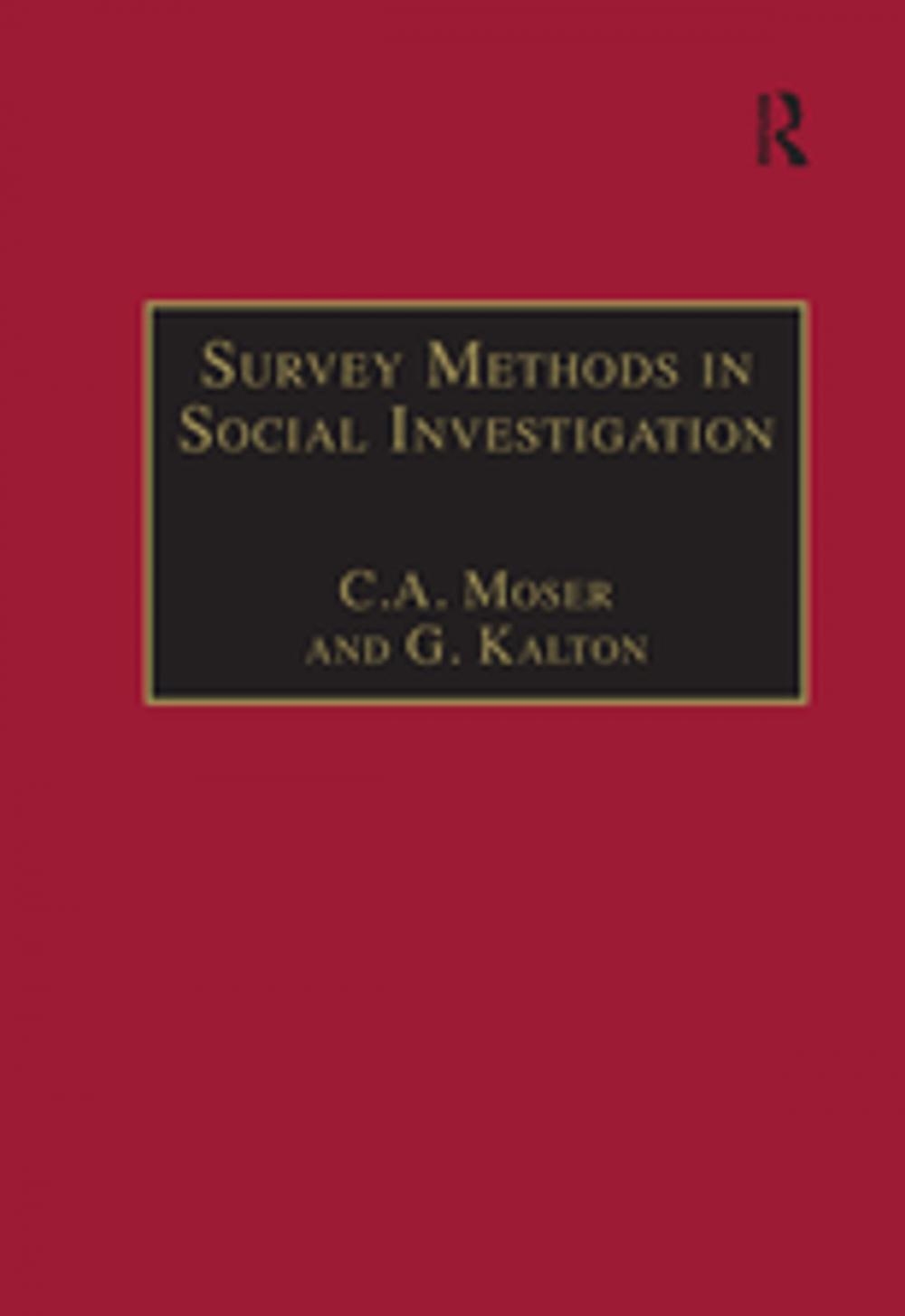 Big bigCover of Survey Methods in Social Investigation