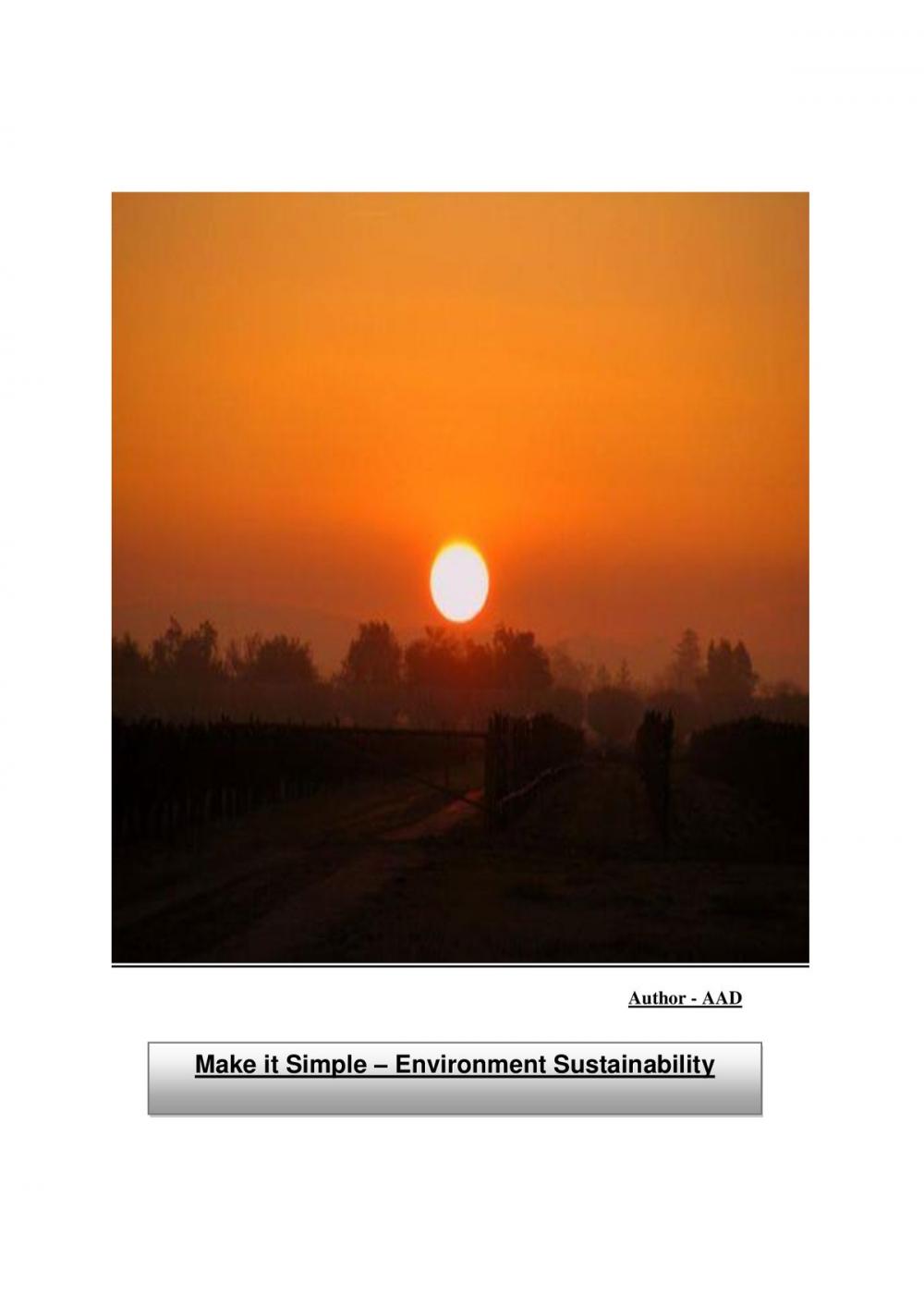 Big bigCover of Make It Simple: Environment Sustainability