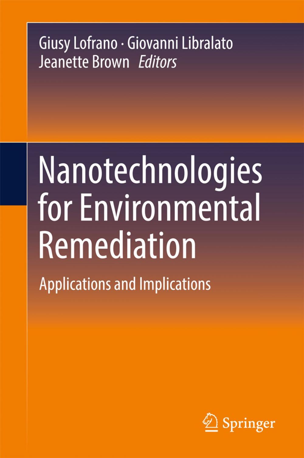 Big bigCover of Nanotechnologies for Environmental Remediation
