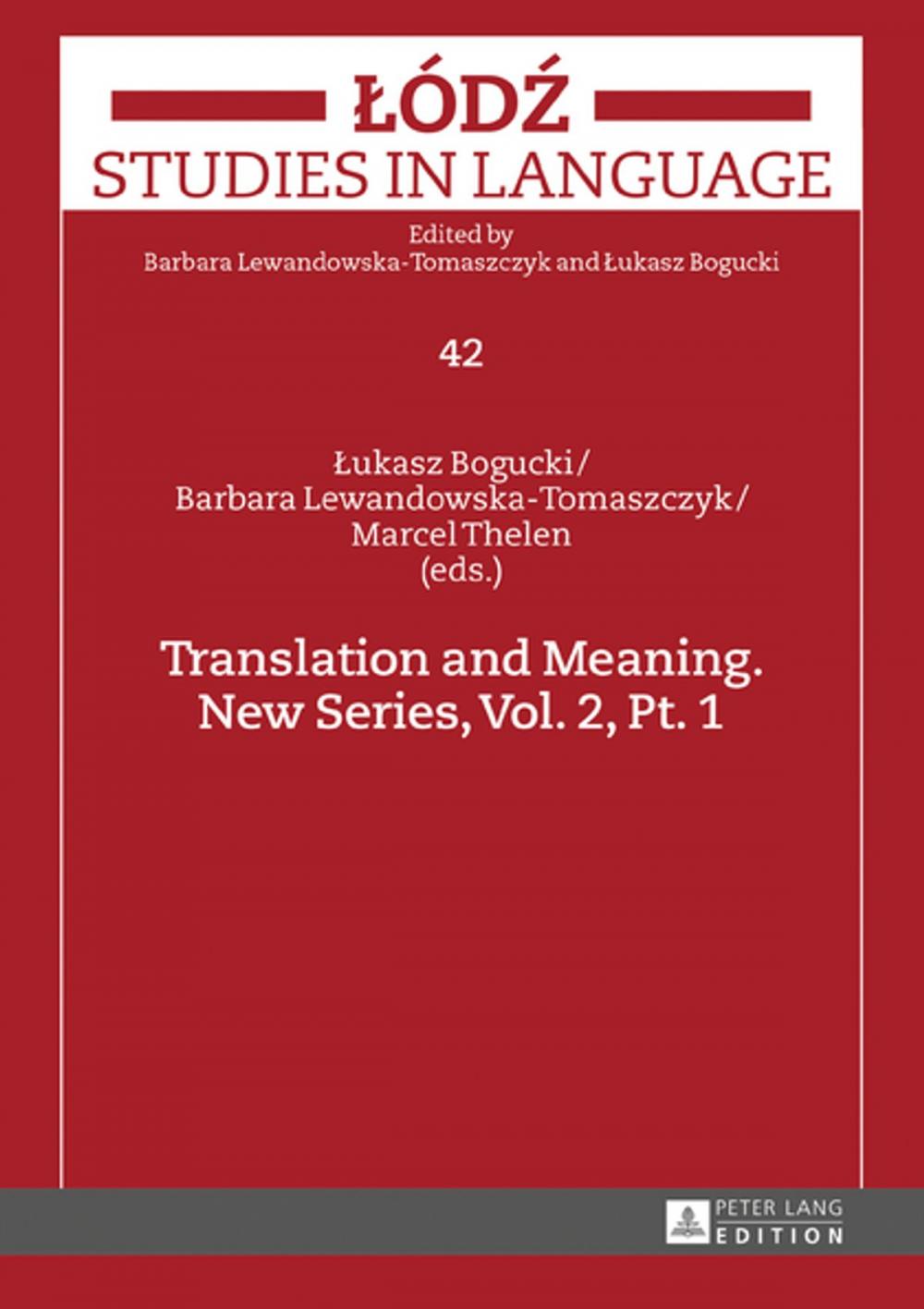 Big bigCover of Translation and Meaning. New Series, Vol. 2, Pt. 1