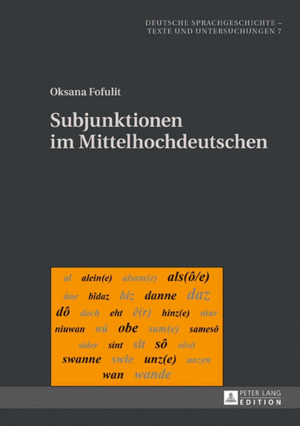 Big bigCover of Subjunktionen im Mittelhochdeutschen