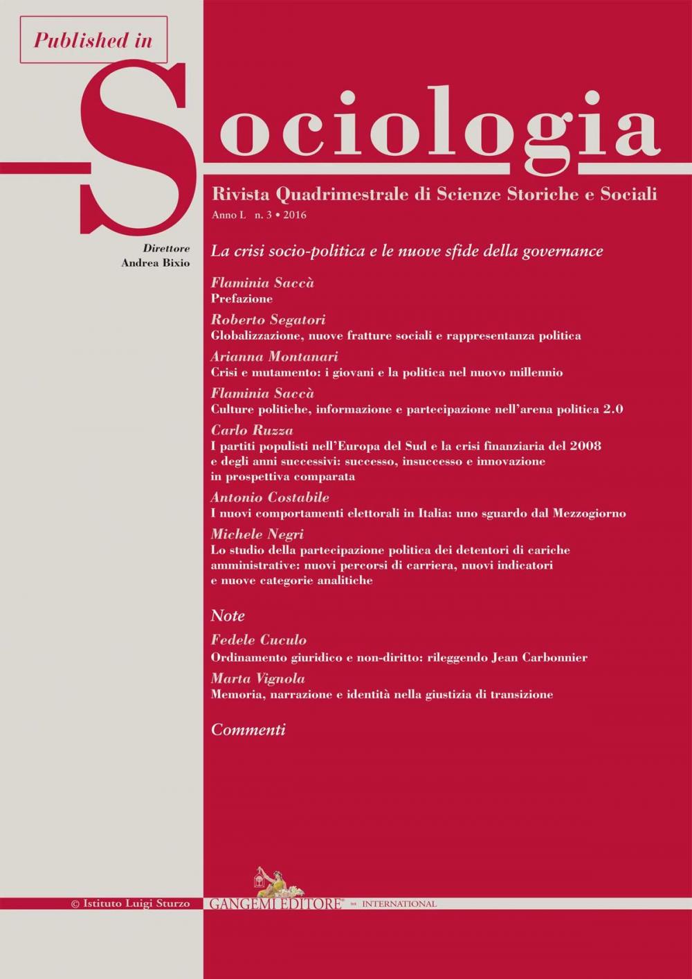 Big bigCover of Globalizzazione, nuove fratture sociali e rappresentanza politica