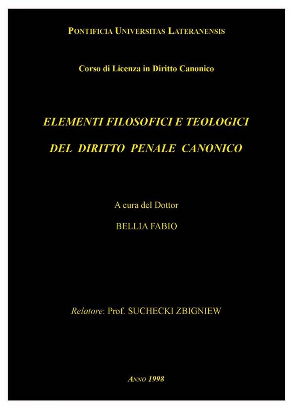 Big bigCover of Elementi filosofici e teologici del diritto penale canonico