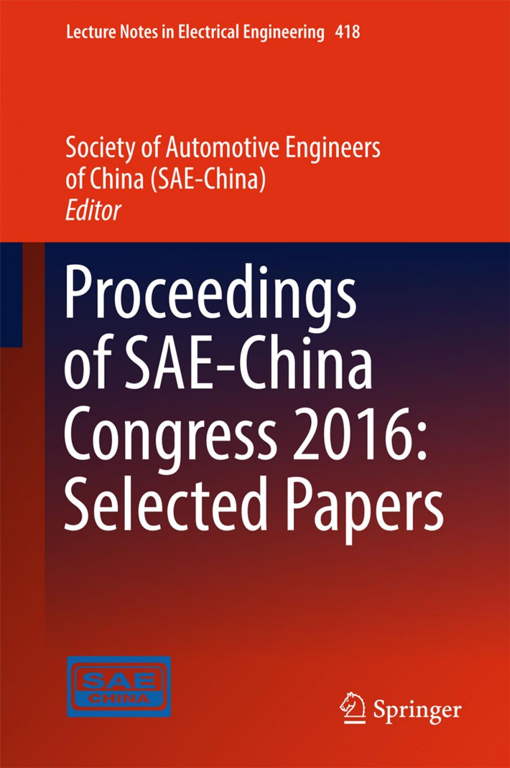 Big bigCover of Proceedings of SAE-China Congress 2016: Selected Papers