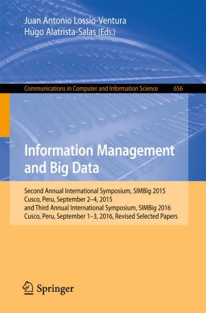 Cover of the book Information Management and Big Data by Elizabeth-Jane Burnett