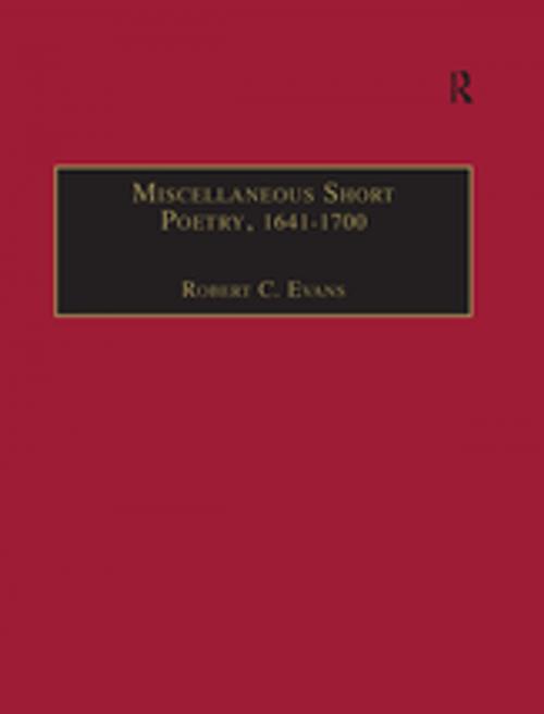 Cover of the book Miscellaneous Short Poetry, 1641–1700 by Robert C. Evans, Taylor and Francis