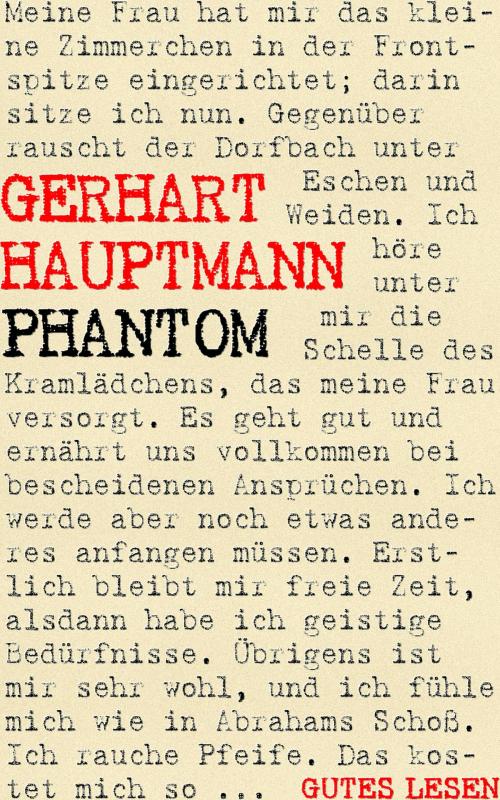 Cover of the book Phantom by Gerhart Hauptmann, Books on Demand