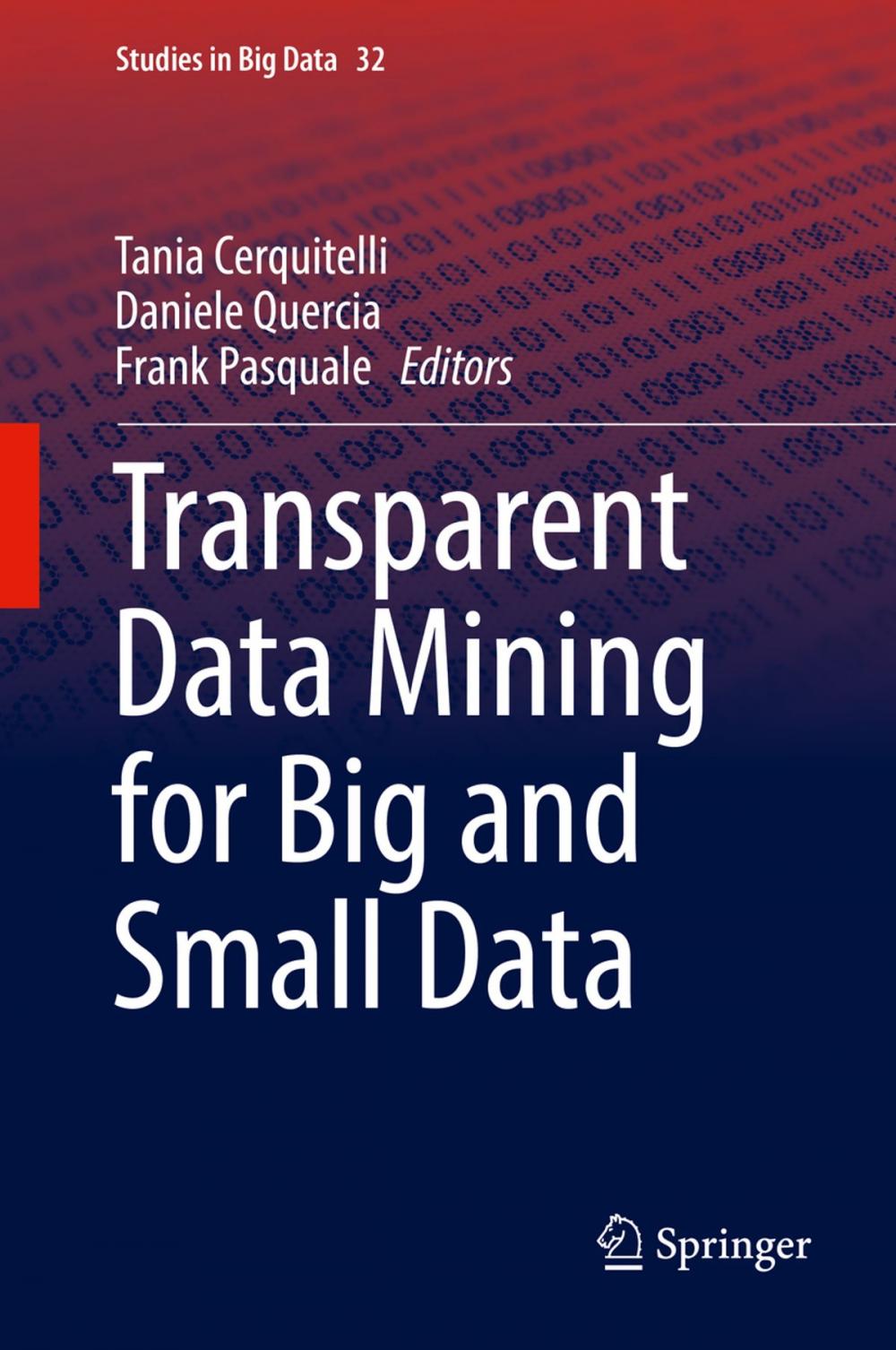 Big bigCover of Transparent Data Mining for Big and Small Data