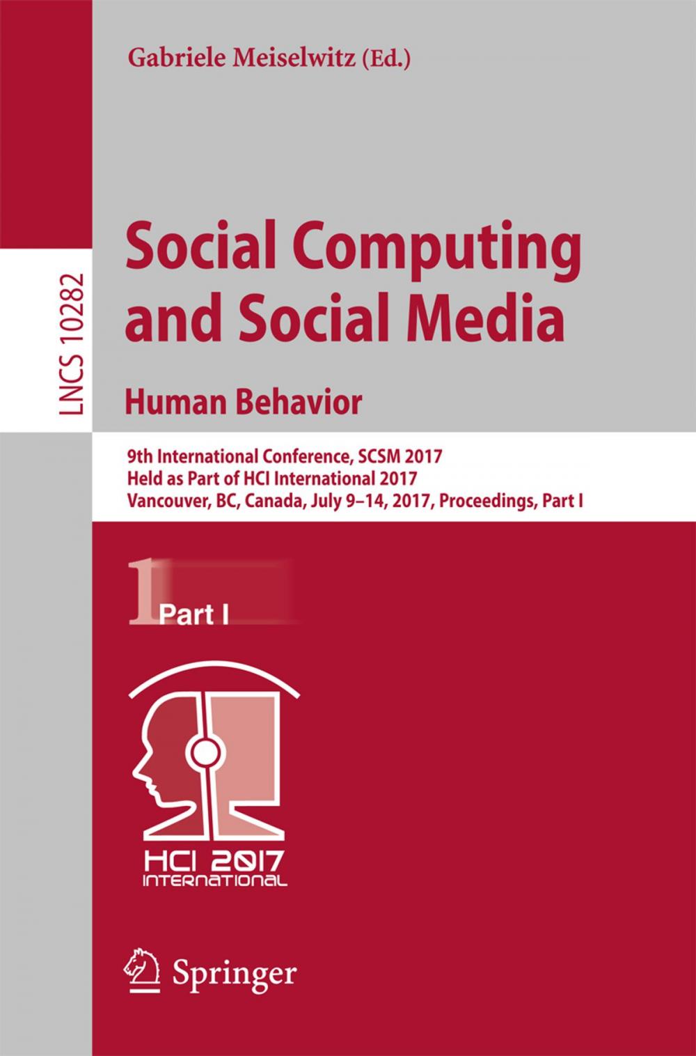 Big bigCover of Social Computing and Social Media. Human Behavior