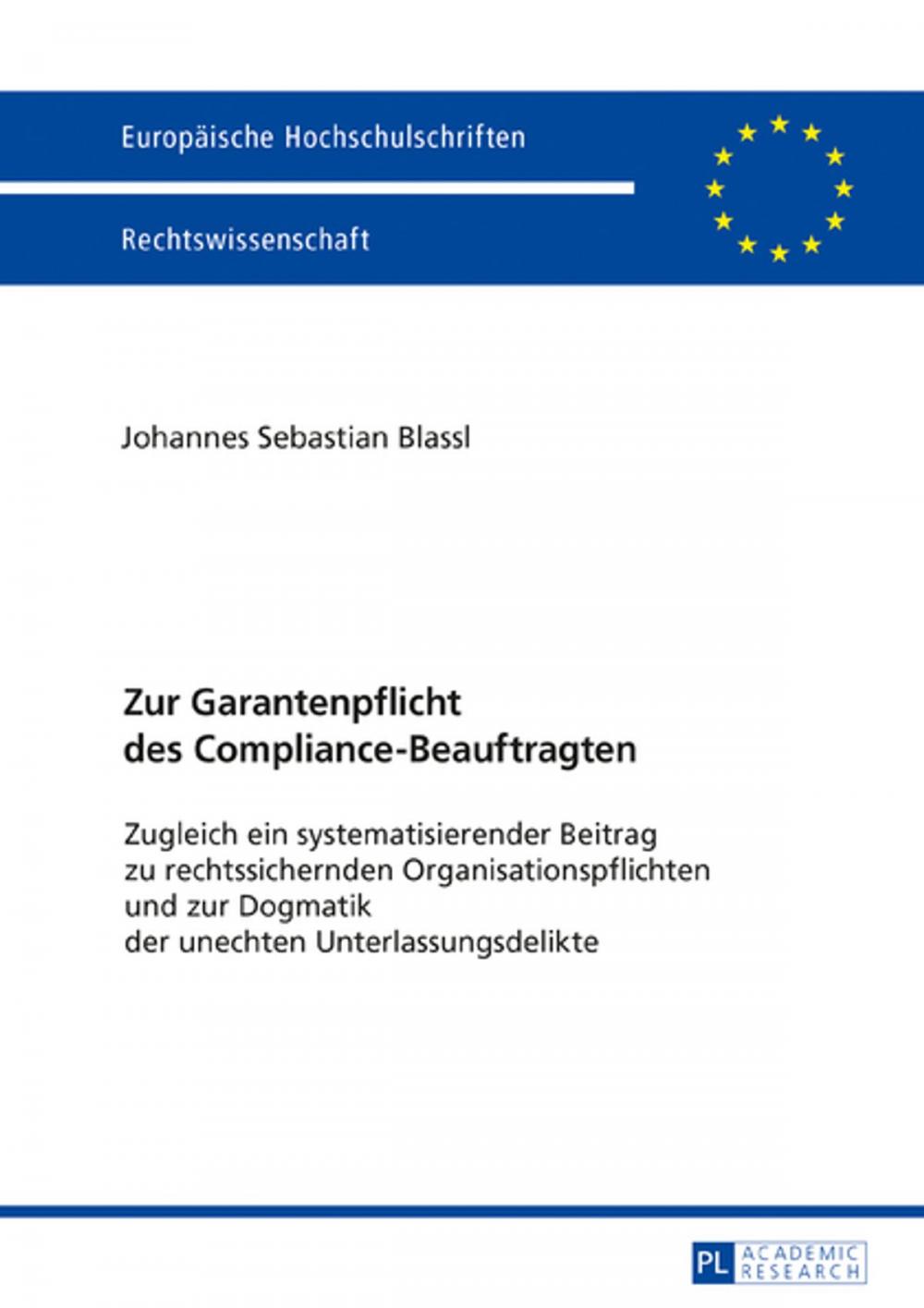 Big bigCover of Zur Garantenpflicht des Compliance-Beauftragten