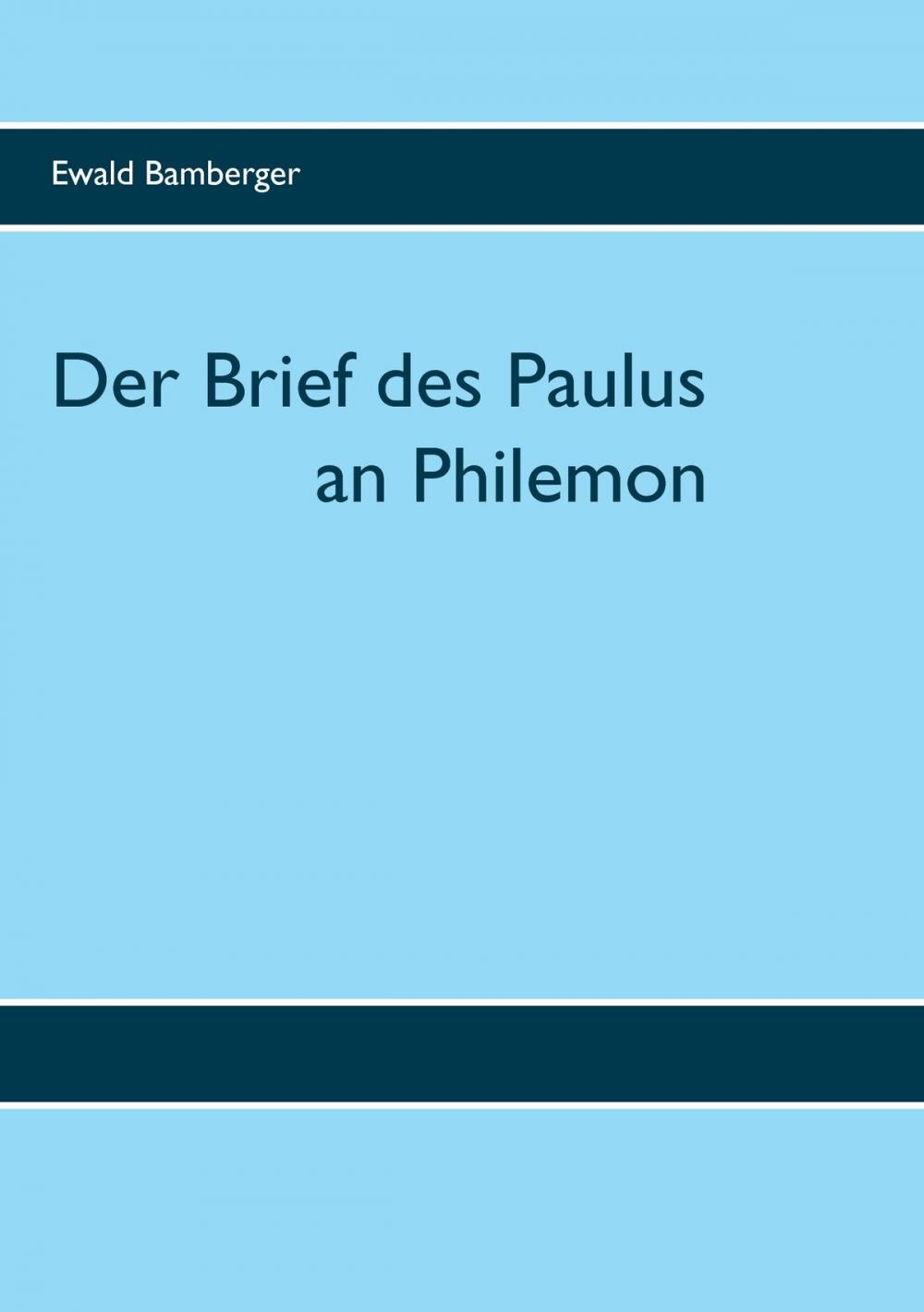 Big bigCover of Der Brief des Paulus an Philemon