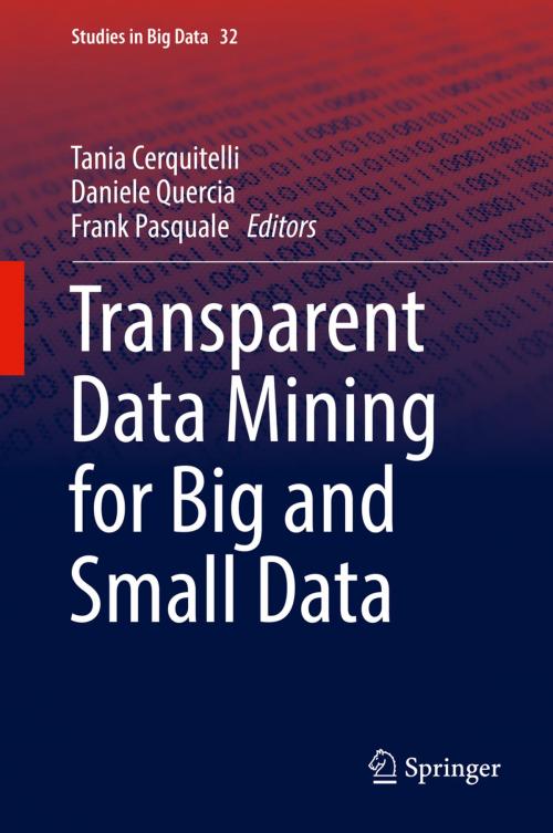 Cover of the book Transparent Data Mining for Big and Small Data by , Springer International Publishing