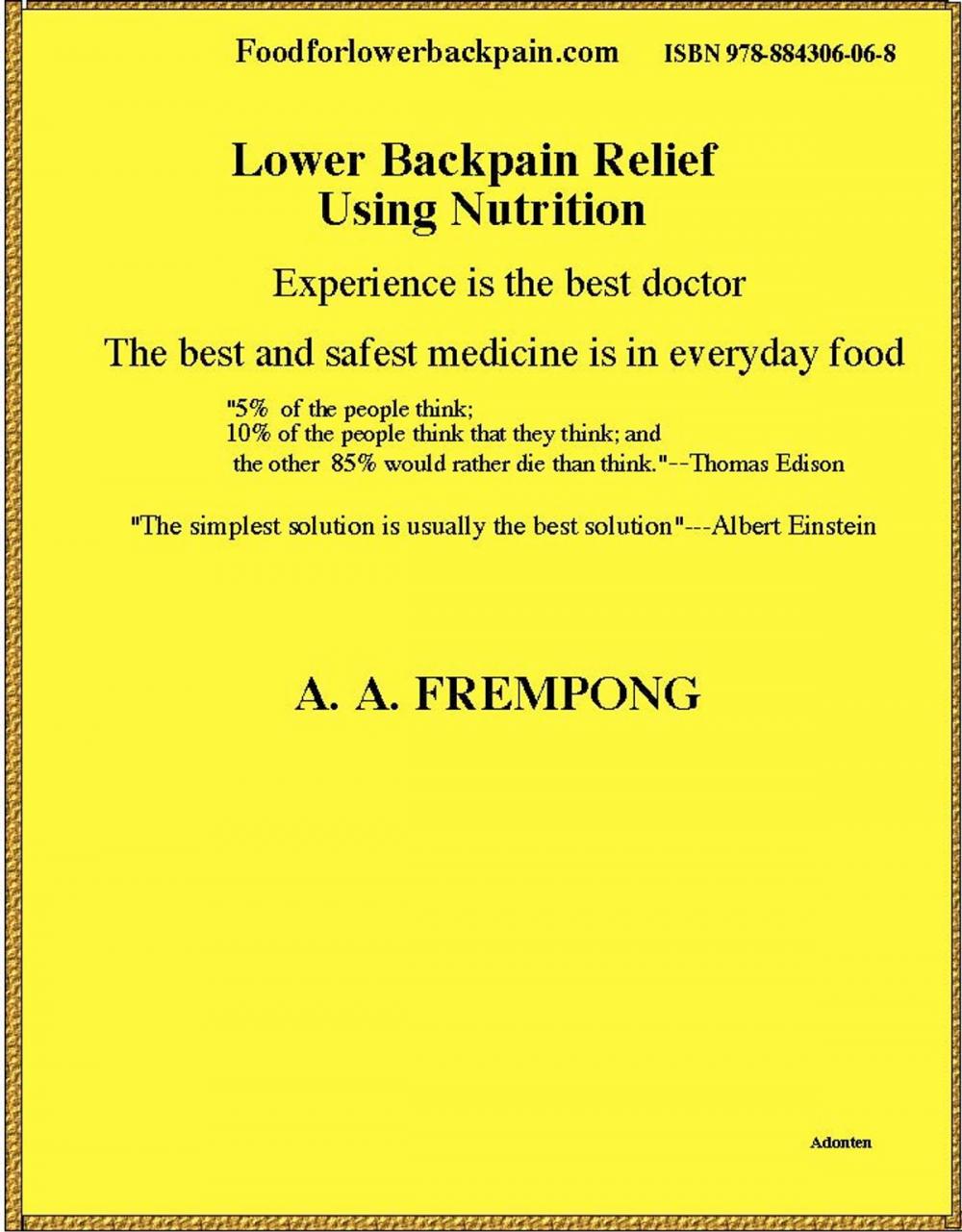 Big bigCover of Lower Back Pain Relief Using Nutrition