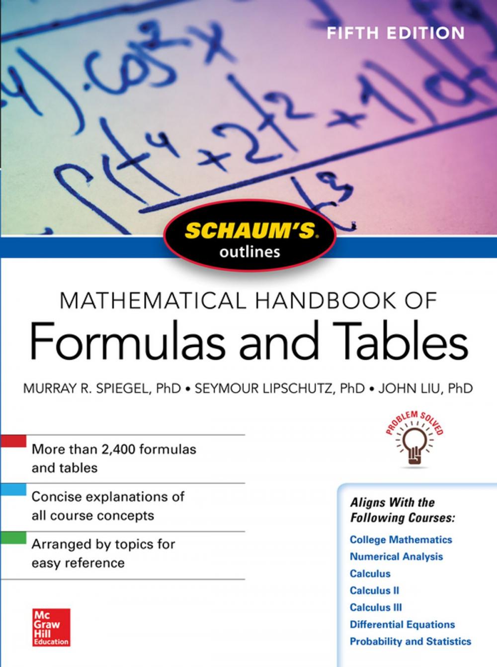 Big bigCover of Schaum's Outline of Mathematical Handbook of Formulas and Tables, Fifth Edition