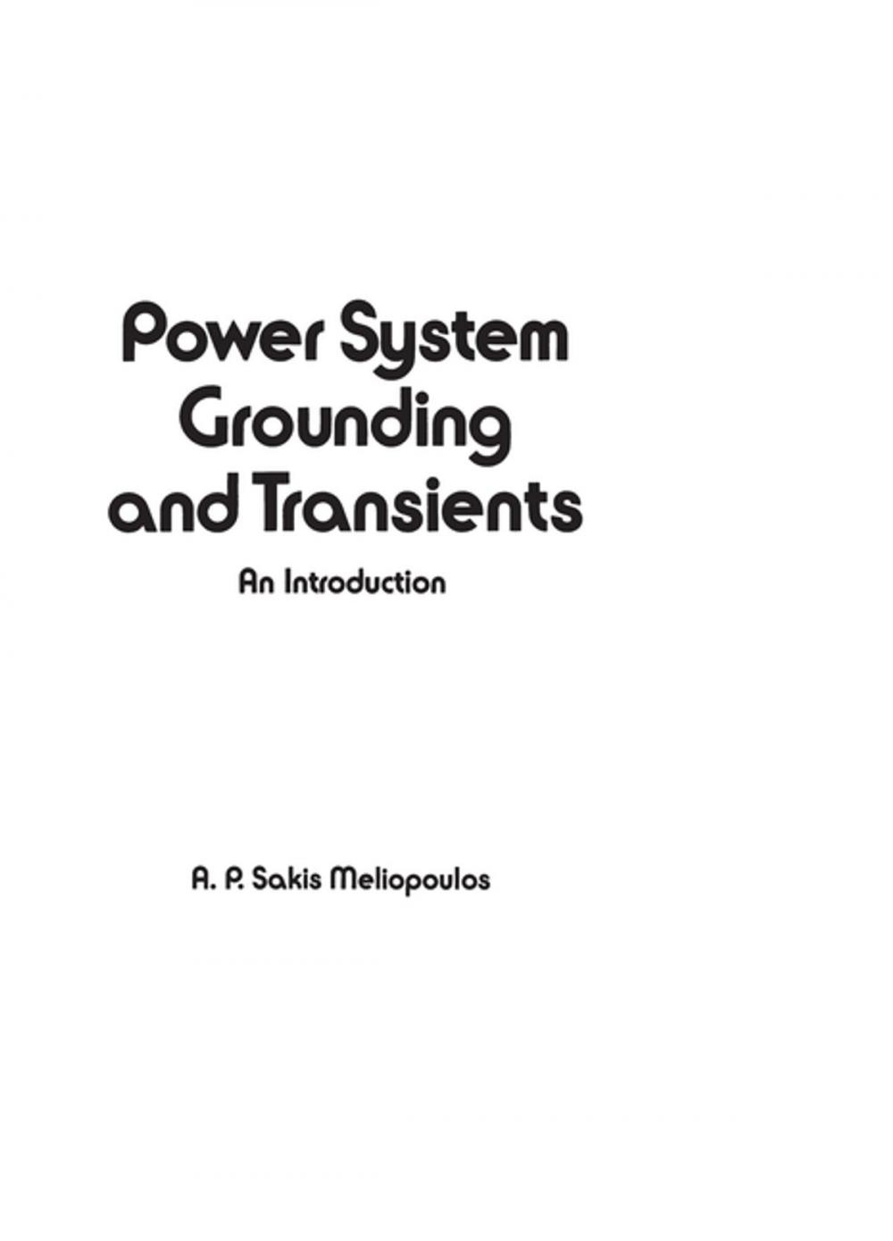 Big bigCover of Power System Grounding and Transients