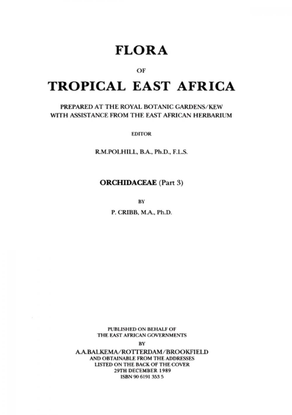 Big bigCover of Flora of Tropical East Africa