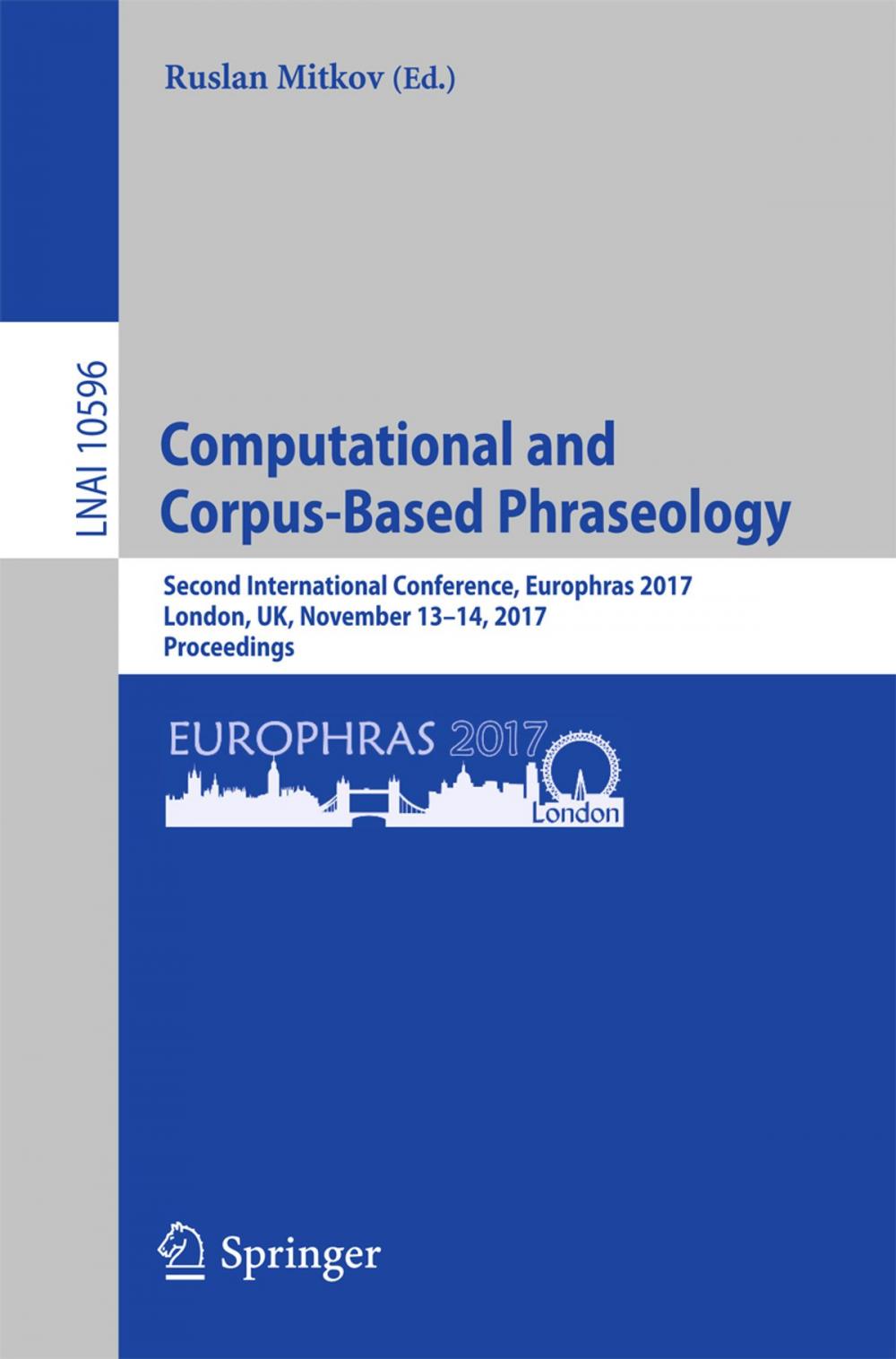 Big bigCover of Computational and Corpus-Based Phraseology