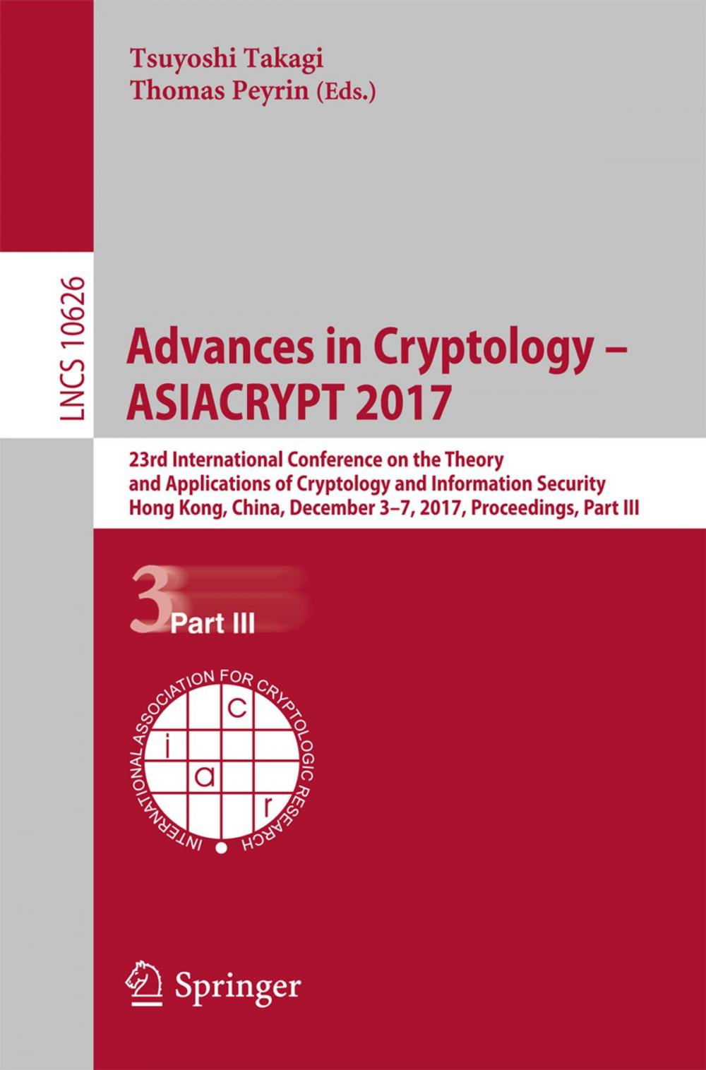Big bigCover of Advances in Cryptology – ASIACRYPT 2017