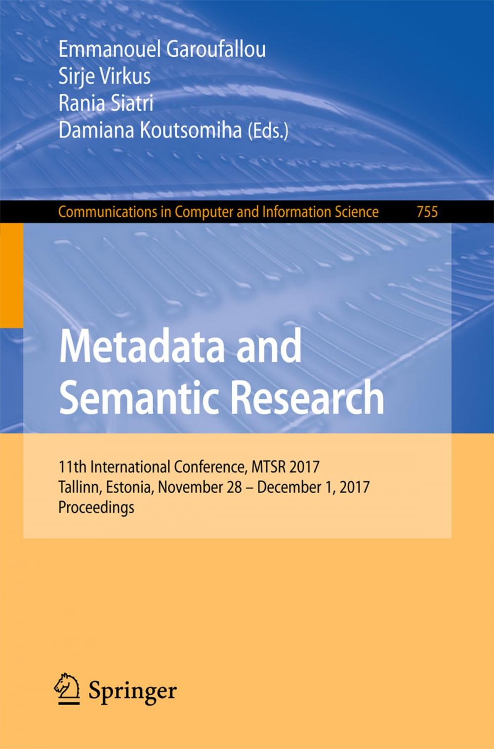 Big bigCover of Metadata and Semantic Research