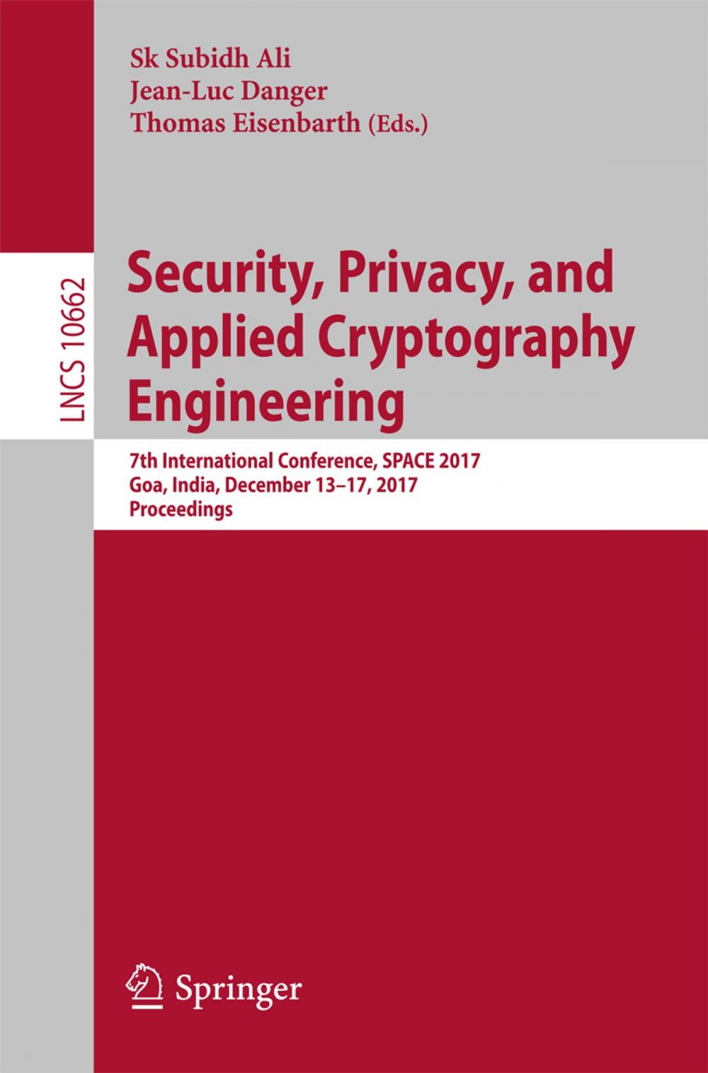 Big bigCover of Security, Privacy, and Applied Cryptography Engineering