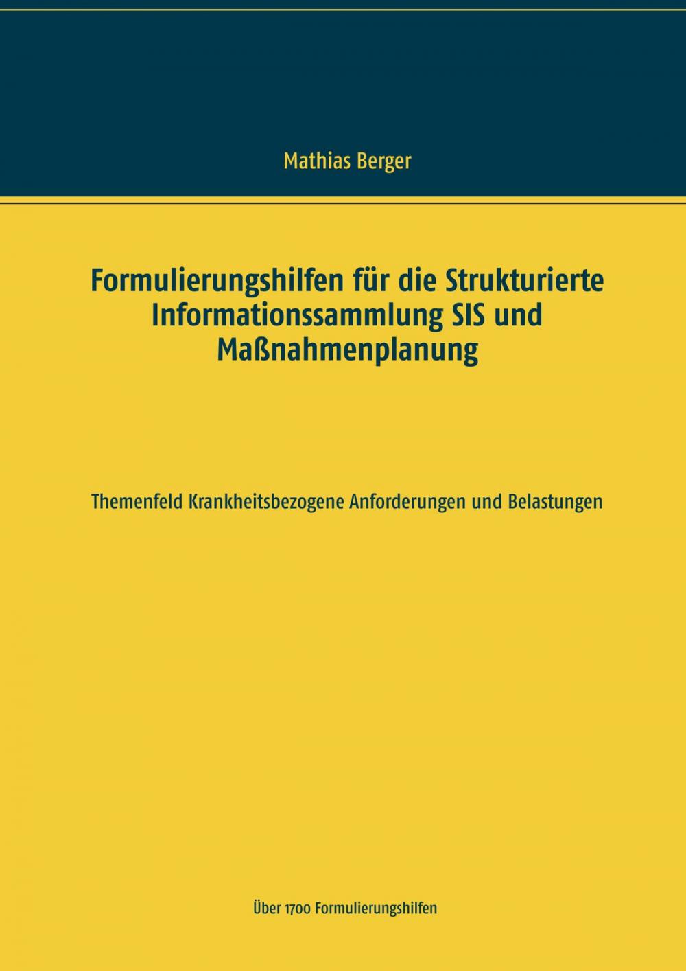 Big bigCover of Formulierungshilfen für die Strukturierte Informationssammlung SIS und Maßnahmenplanung