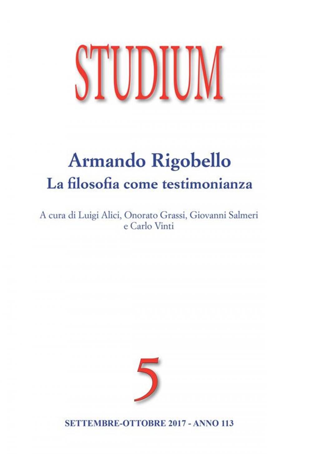 Big bigCover of Studium - Armando Rigobello: la filosofia come testimonianza