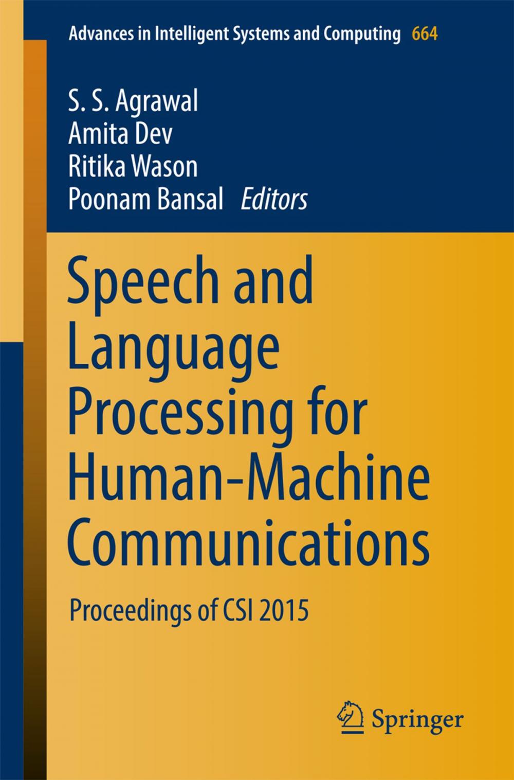 Big bigCover of Speech and Language Processing for Human-Machine Communications