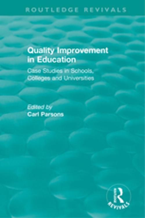 Cover of the book Quality Improvement in Education by , Taylor and Francis