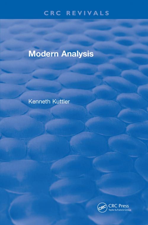 Cover of the book Modern Analysis (1997) by Kenneth Kuttler, CRC Press