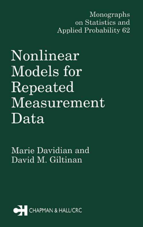 Cover of the book Nonlinear Models for Repeated Measurement Data by Marie Davidian, CRC Press