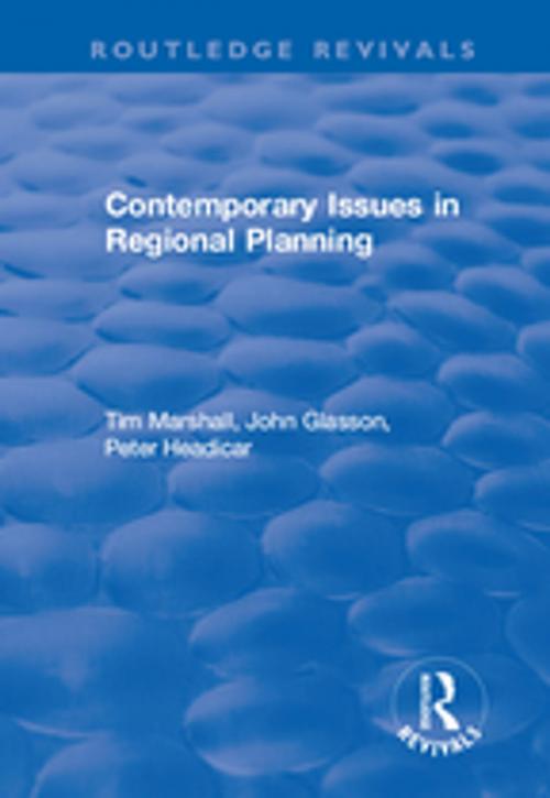 Cover of the book Contemporary Issues in Regional Planning by John Glasson, Taylor and Francis
